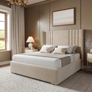 Dusk Wingback Platform Bed Frame Optional Storage