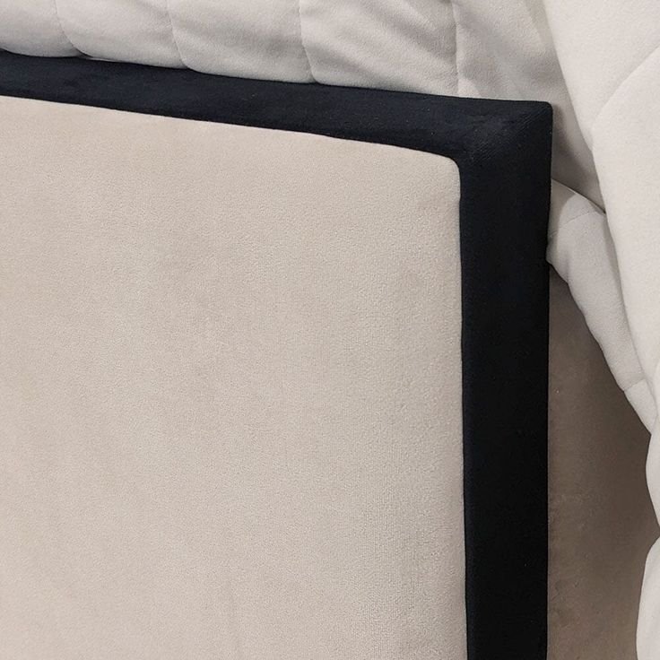 Luxury Cream Fabric Bed with Black Trim - Image 6