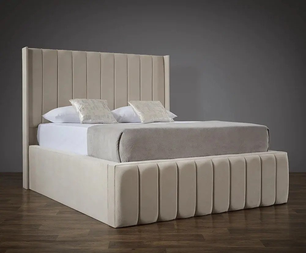 Monaca Wingback Curved Luxury Ottoman Bed