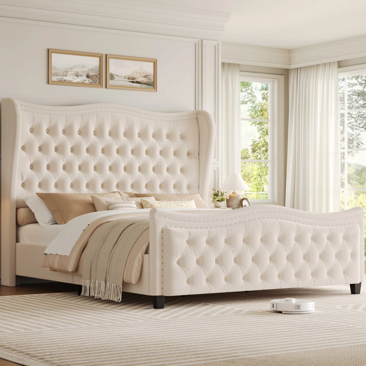 Chesterfield Platform Palace 6ft Super-King Wingback Bed