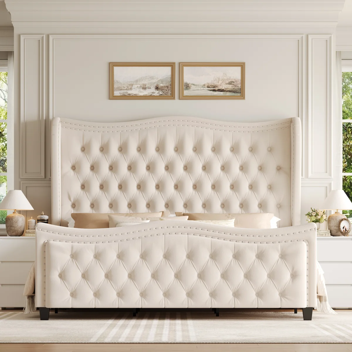 Chesterfield Platform Palace 6ft Super-King Wingback Bed - Image 3