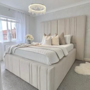 Signature Upholstered Panel Bed Frame – Extra Tall / Wide Headboard