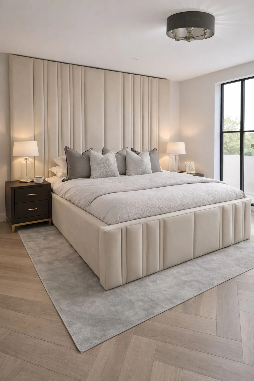 Bespoke Wall Statement Headboard Bed – Luxury Bedroom | UK