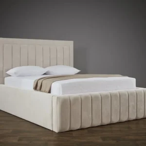 Penal Line Plush Velvet 4ft'6 Double - 5ft King Ottoman Bed