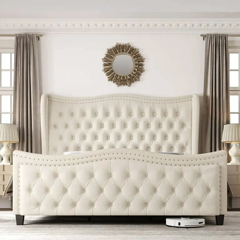 Chesterfield Platform Palace 6ft Super-King Wingback Bed