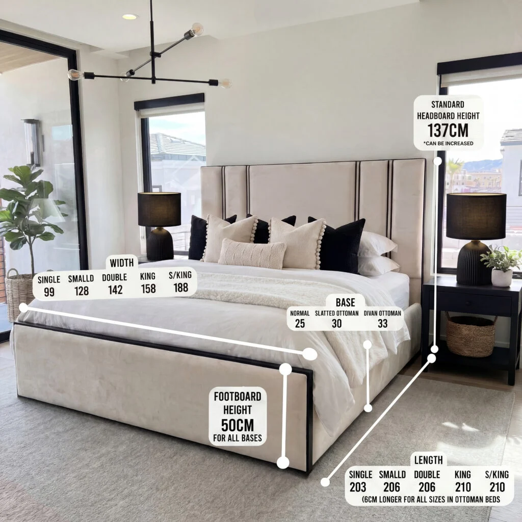 Premium Liner Italian Style Bed with Optional Ottoman Storage - Image 3