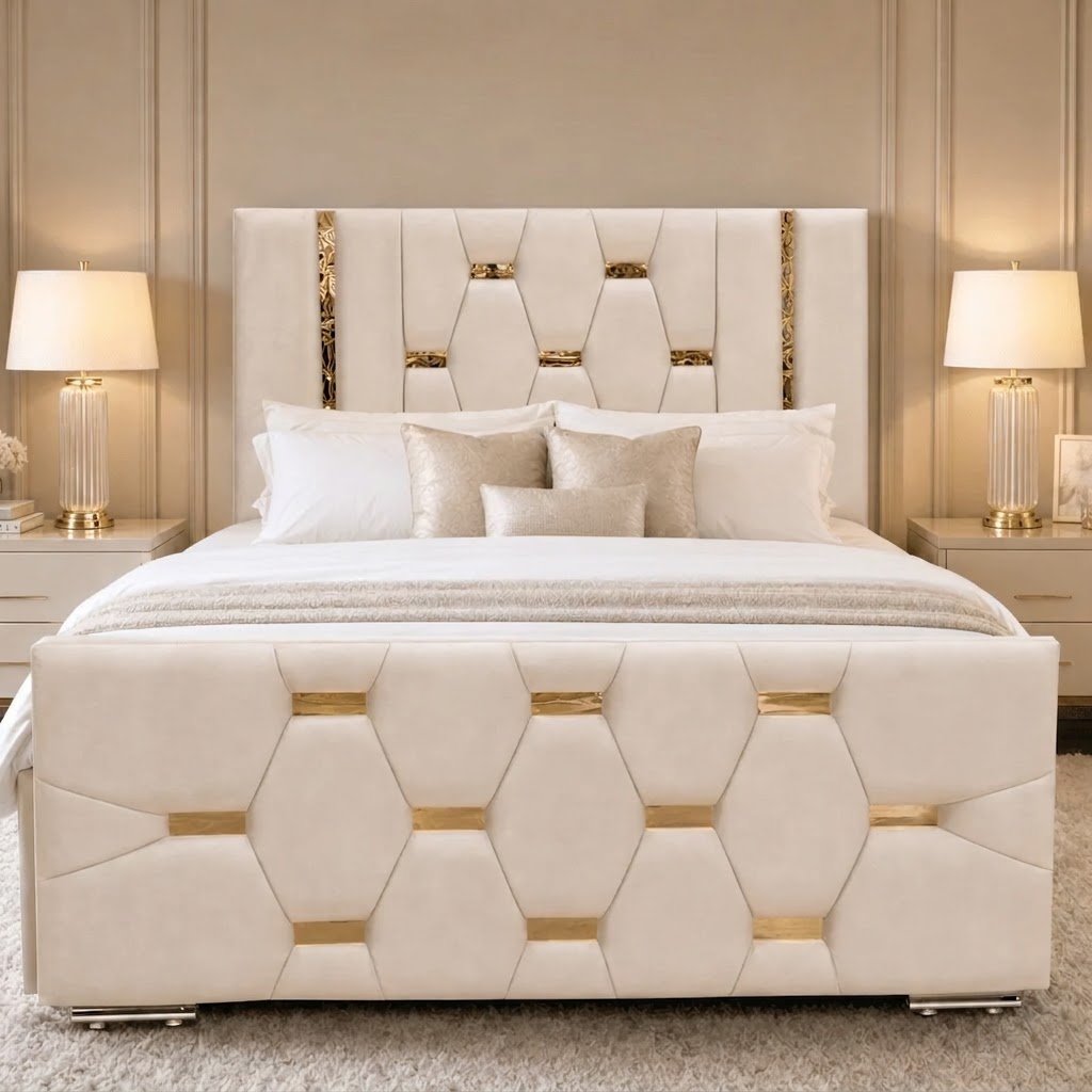 Belgravia Luxury Bed – Pyramid Panel Design with Optional Storage