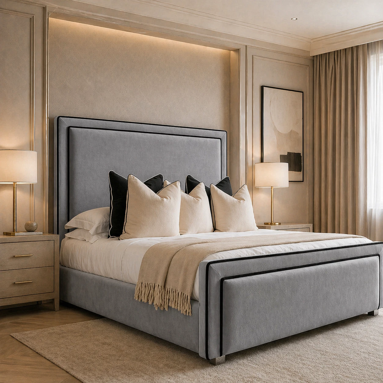 Aurelia Linear Bed Frame - Ottoman Storage Beds - Image 3