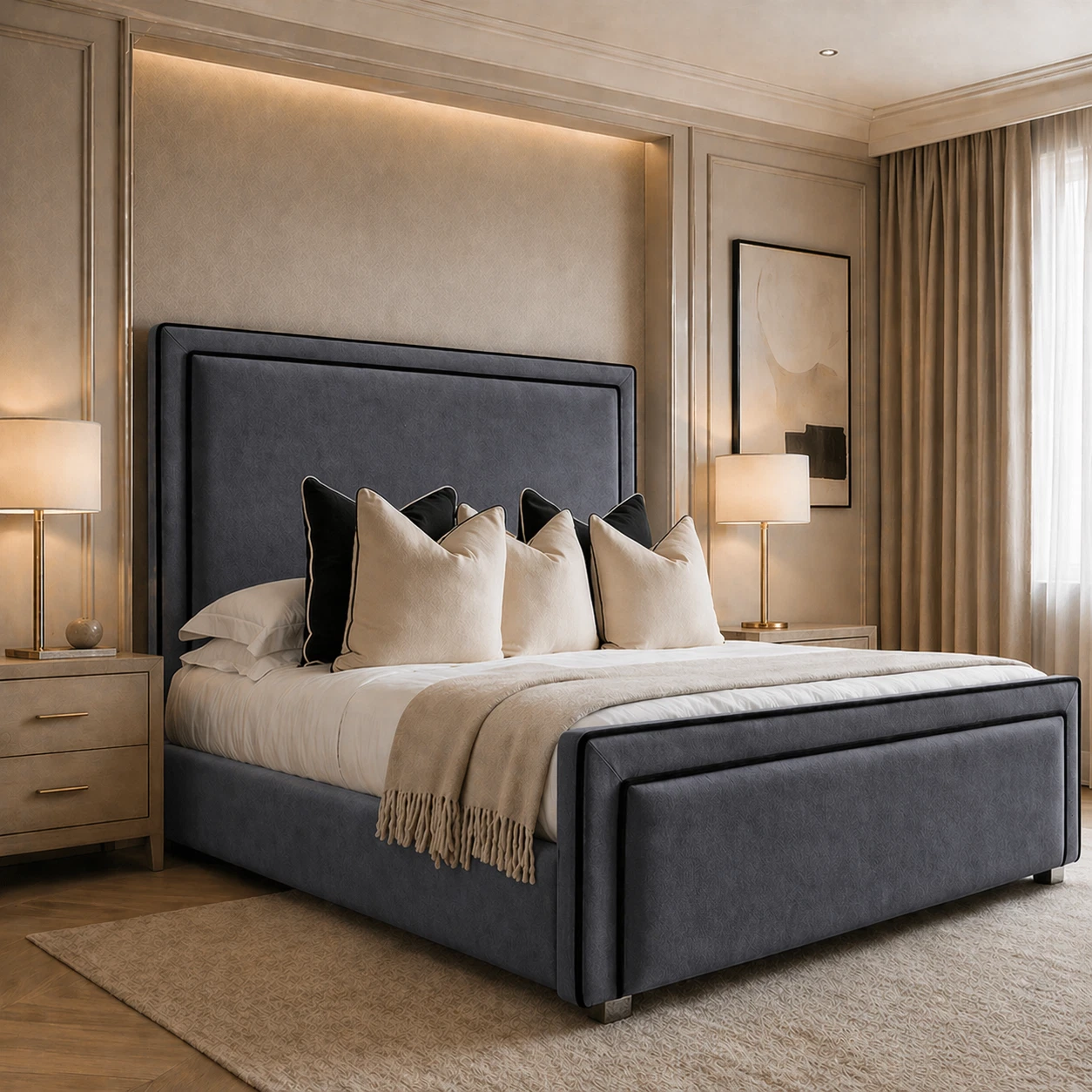 Aurelia Linear Bed Frame - Ottoman Storage Beds - Image 5