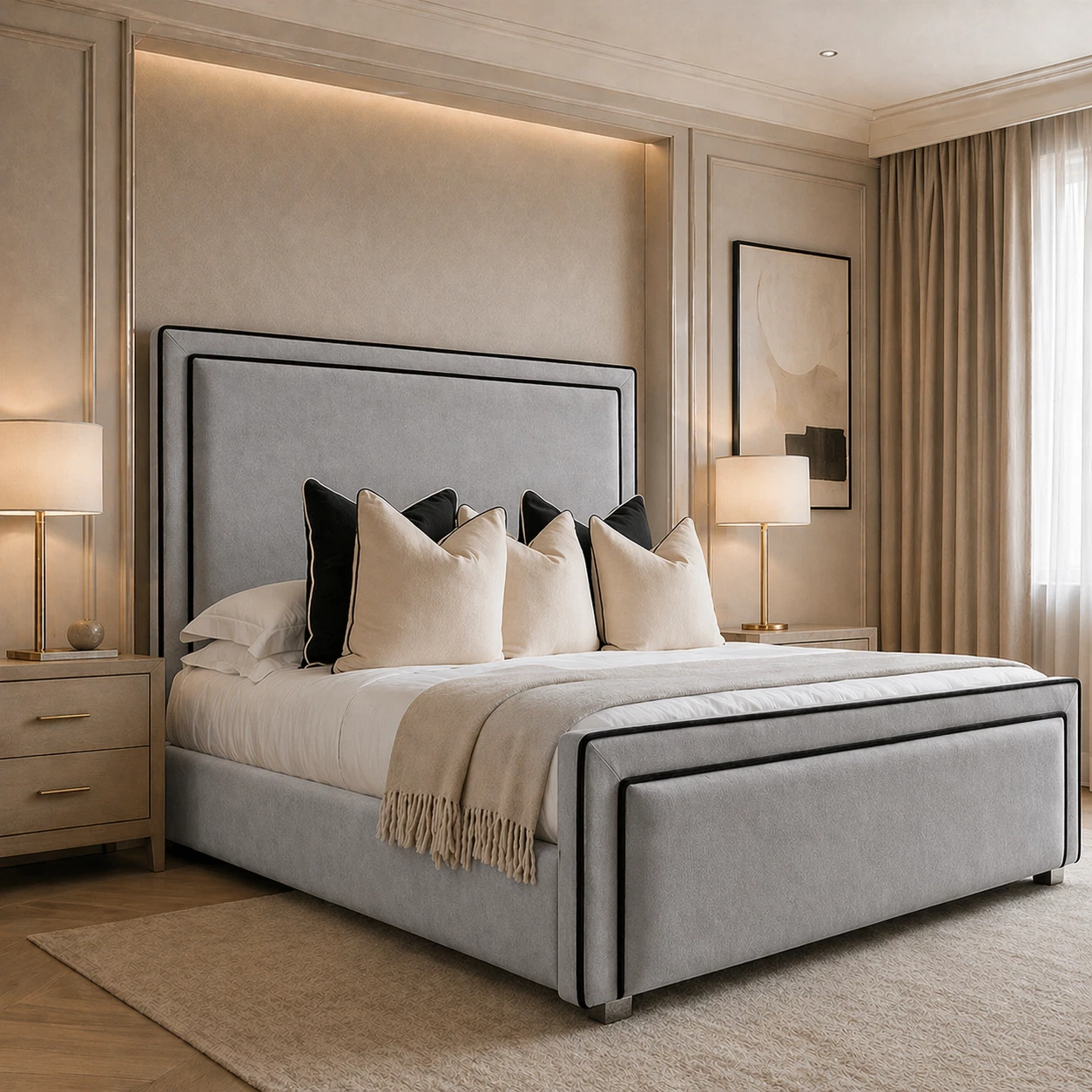 Aurelia Linear Bed Frame - Ottoman Storage Beds - Image 6