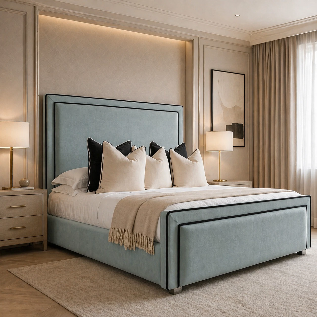 Aurelia Linear Bed Frame - Ottoman Storage Beds - Image 9