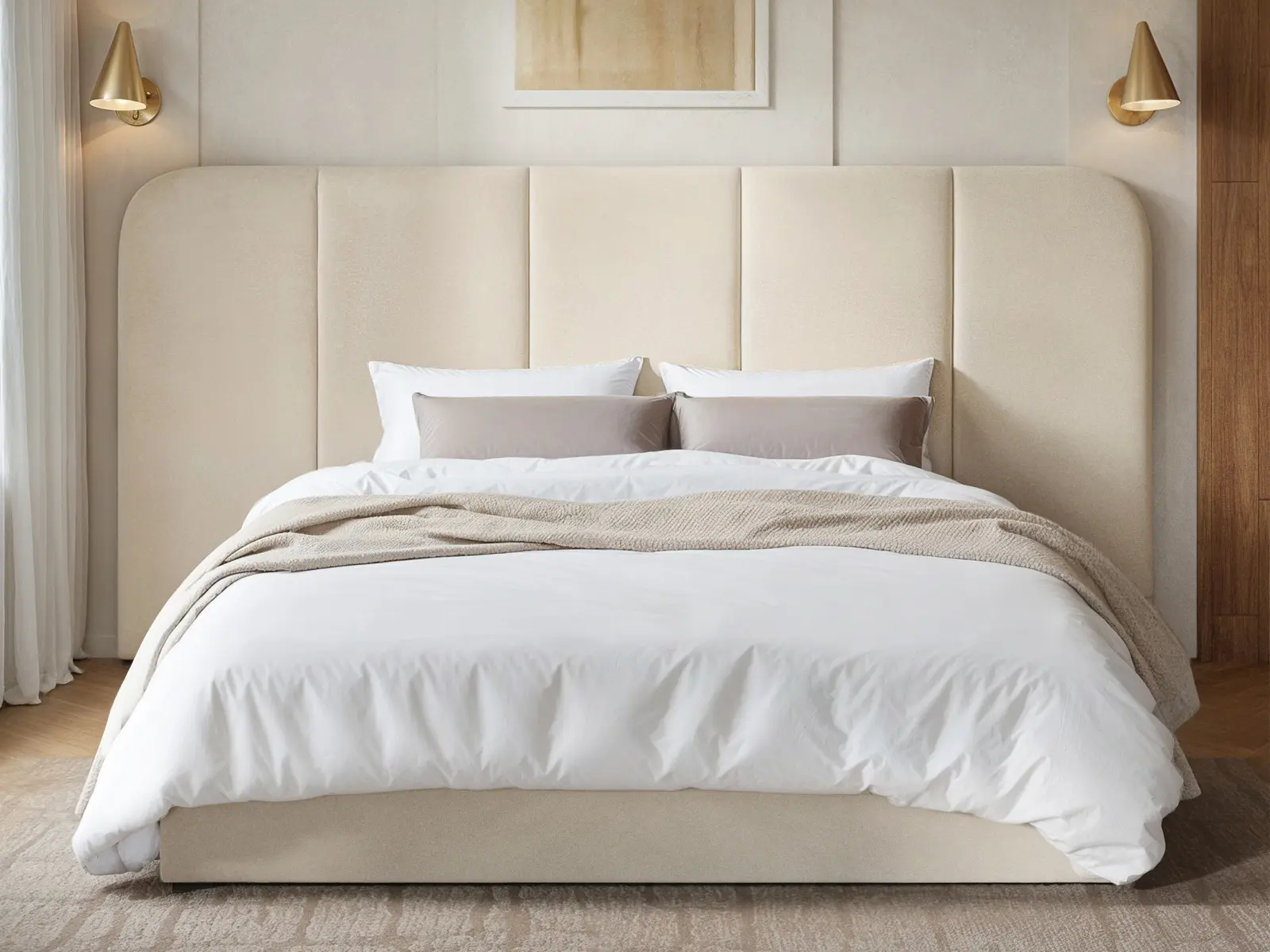 Bespoke Wide Headboard Upholstered Panel Bed Frame - UK - Image 4