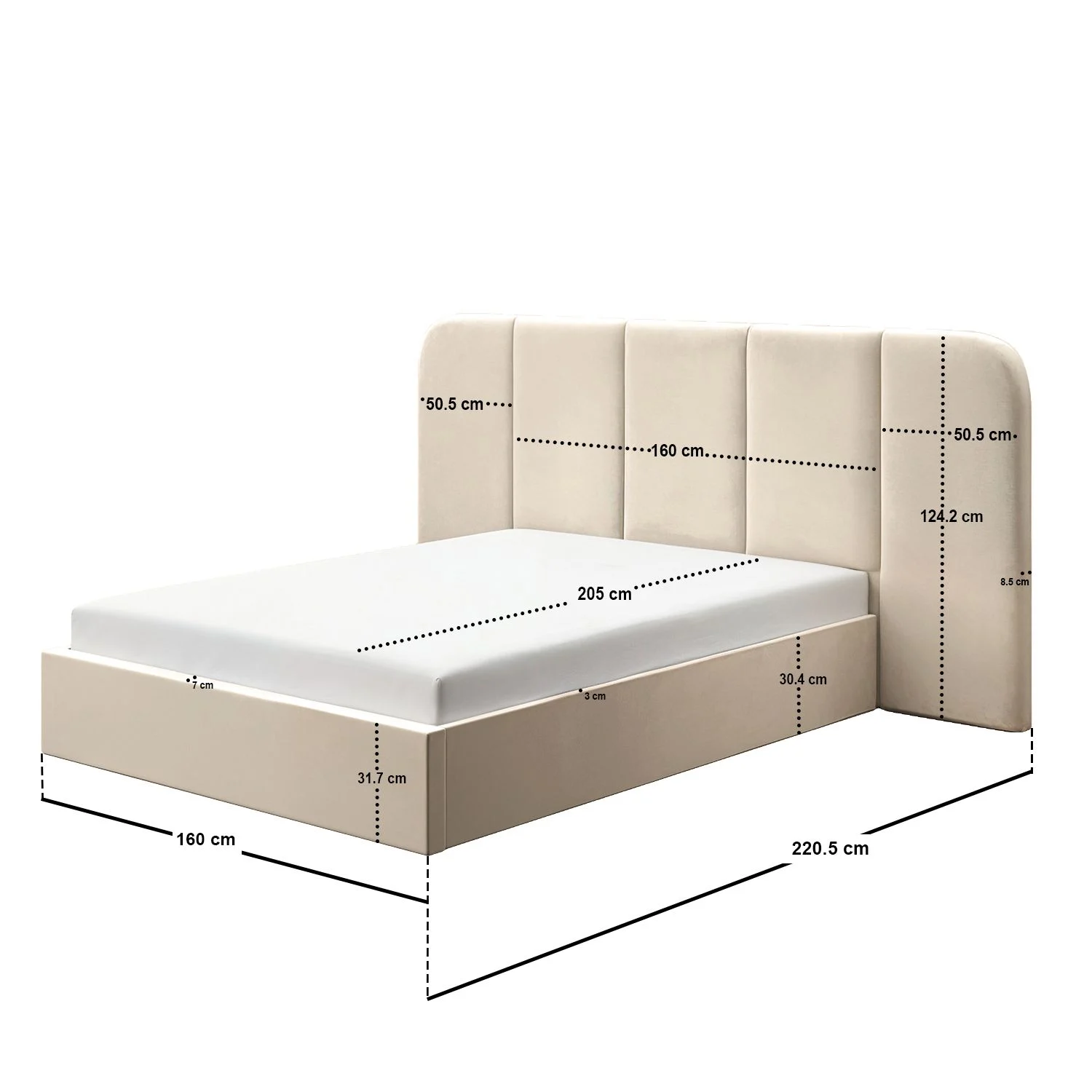 Bespoke Wide Headboard Upholstered Panel Bed Frame - UK - Image 7