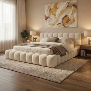 Marshmallow Bed – Luxury Upholstered Boucle Bed Frame | UK