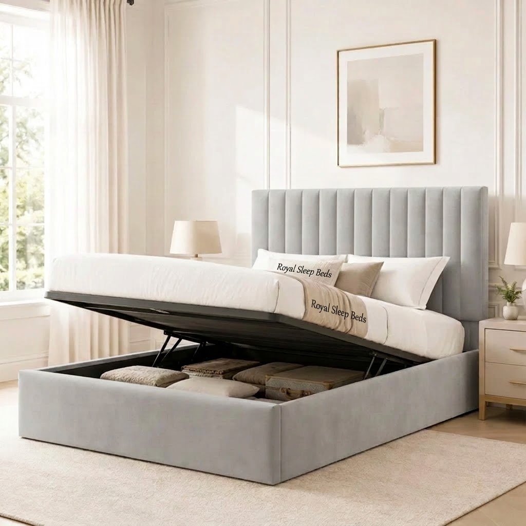 Vida Designs Vellaro Double Ottoman Linen Fabric Bed - Image 7