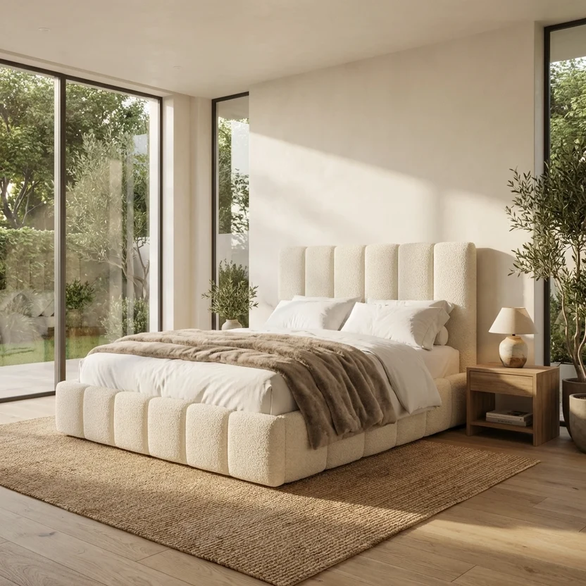 CHESHIRE TEDDY BOUCLE CREAM BED