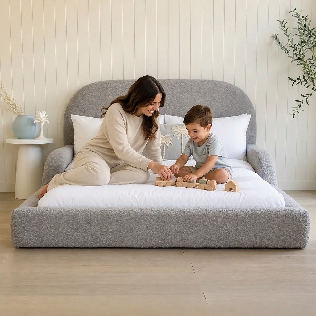 Kids Floor Bed | Rosy Cloud Kid Bed | Kids Double bed