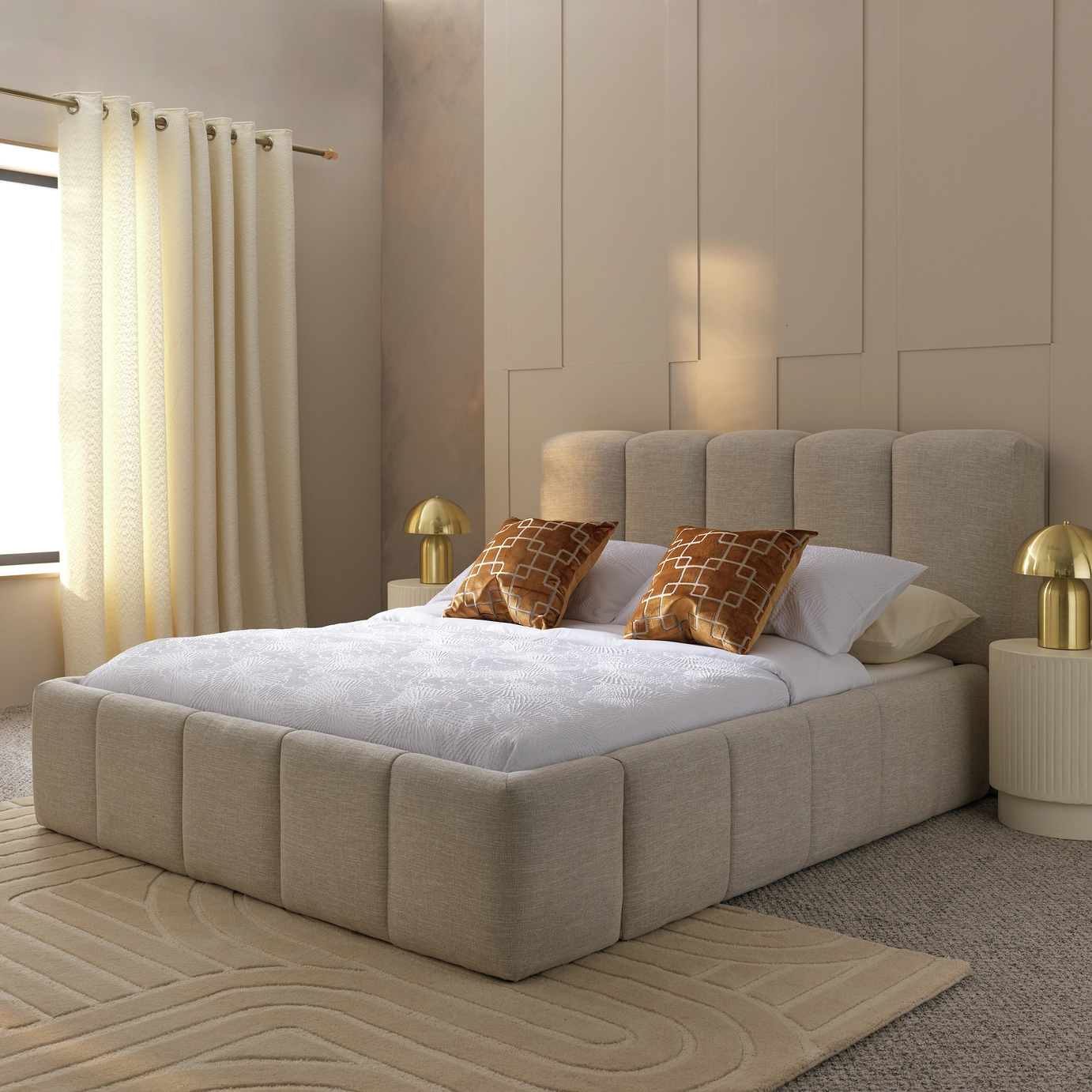 Chenille Fabric Cloud Penal Design Bed