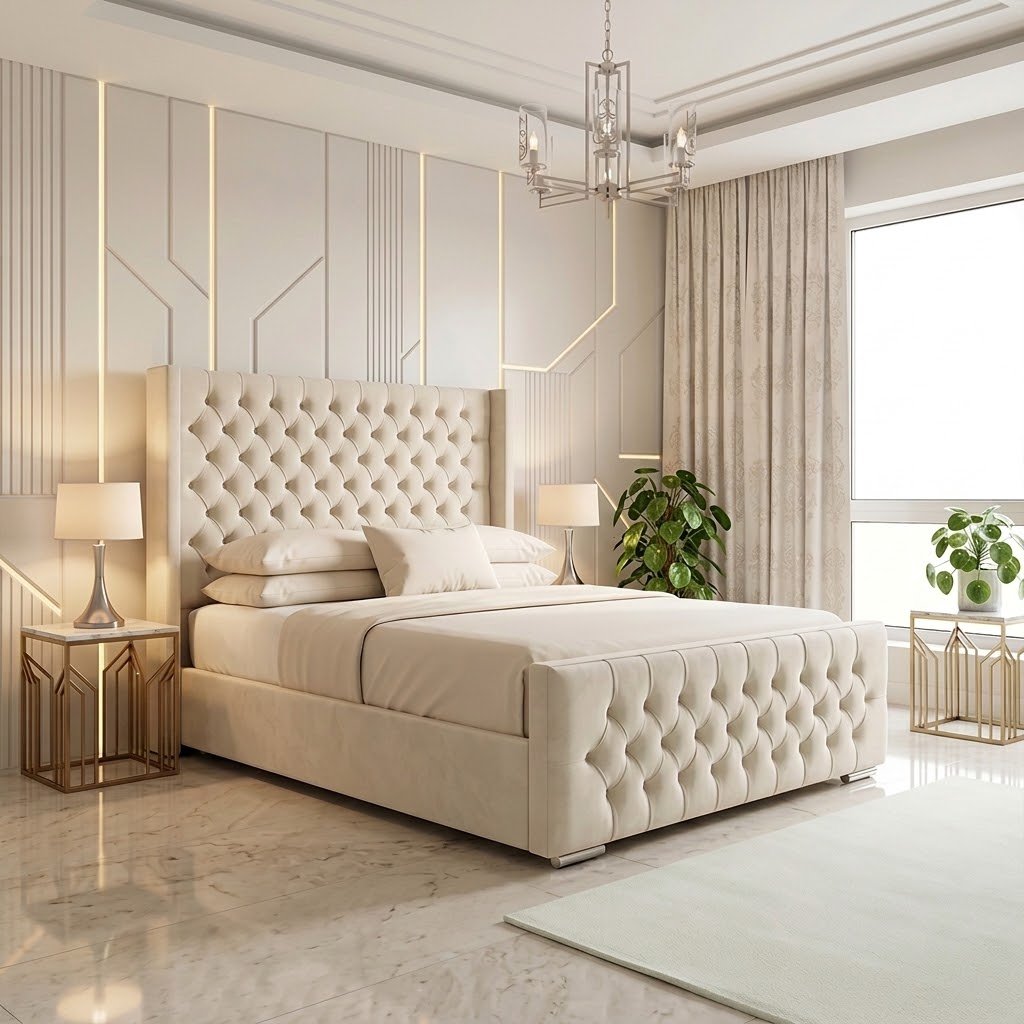 TUFTED WINGBACK OXFORD KENADAL BED