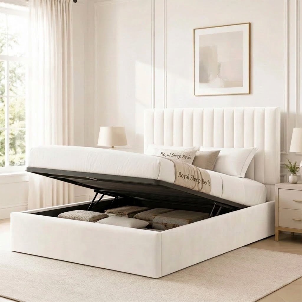 Vida Designs Vellaro Double Ottoman Linen Fabric Bed - Image 11