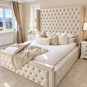 Ambassador Chesterfield Wingback Tall Bed Frame