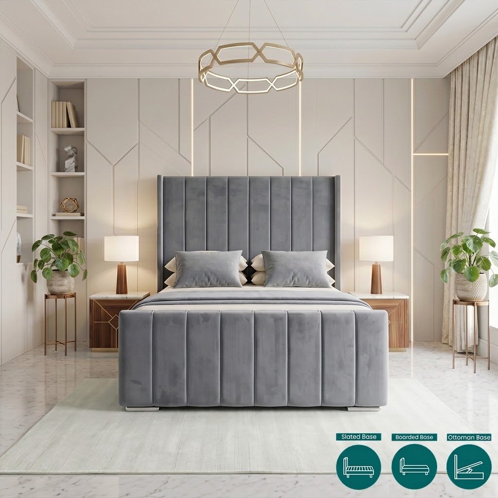 Philara Wingback Upholstered Bed Frame