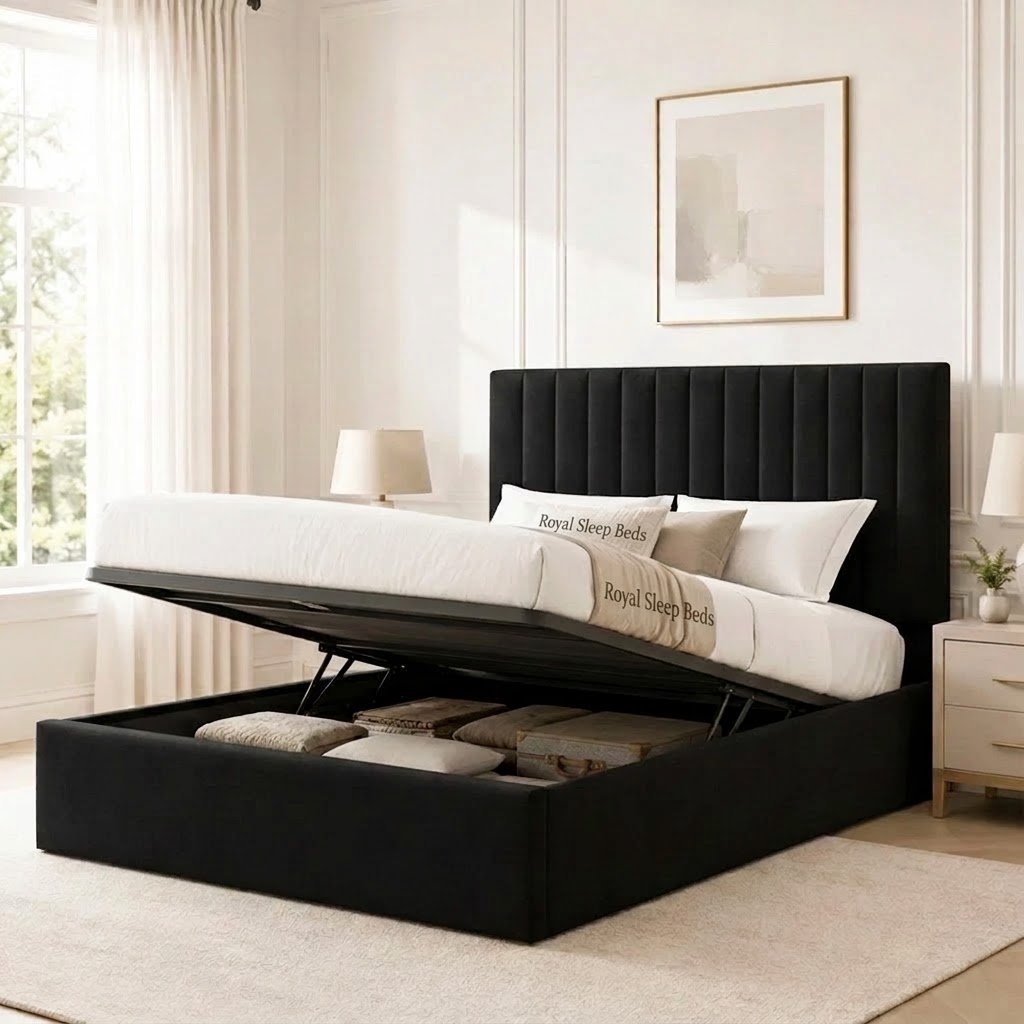 Vida Designs Vellaro Double Ottoman Linen Fabric Bed - Image 8