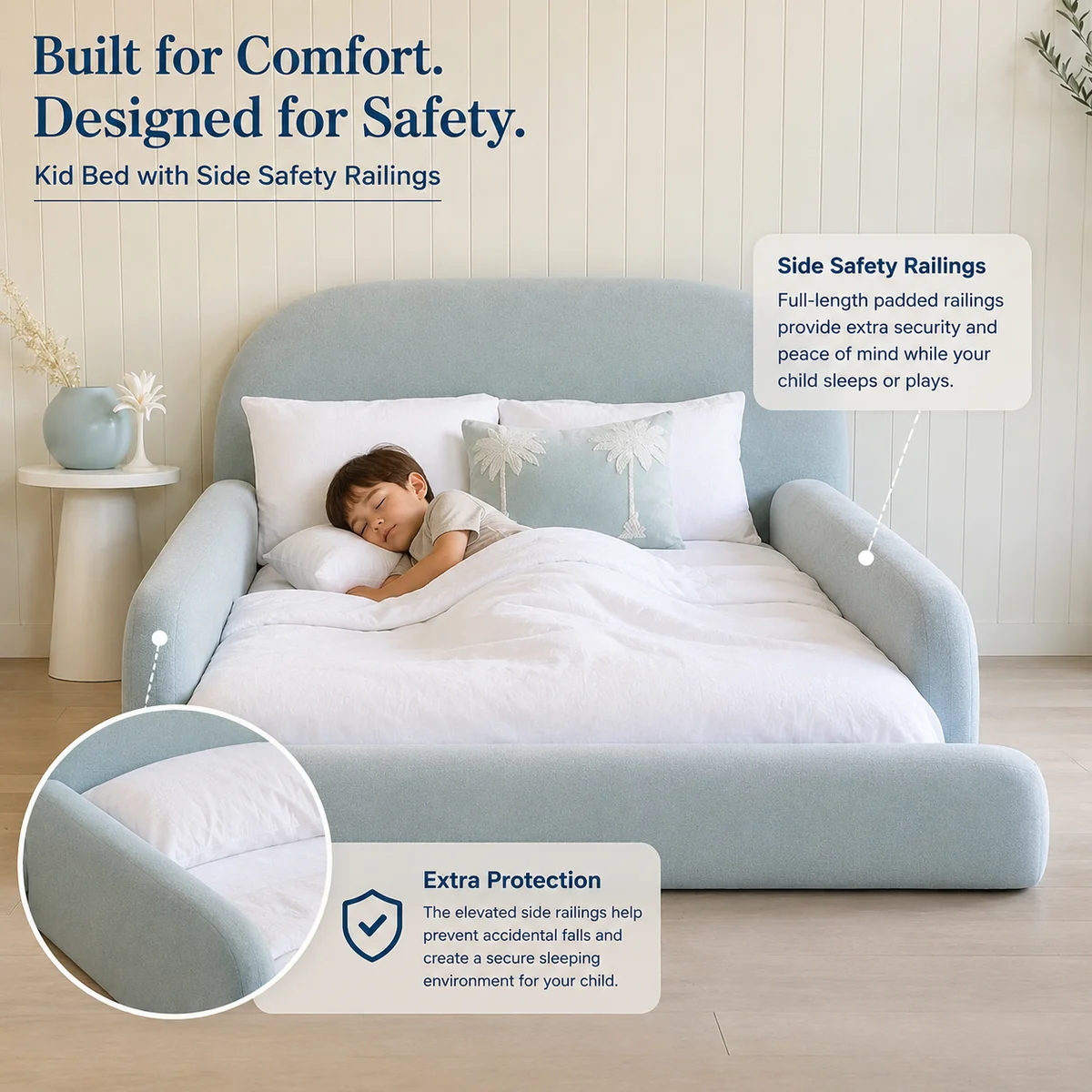 Kids Floor Bed | Rosy Cloud Kid Bed | Kids Double bed - Image 4