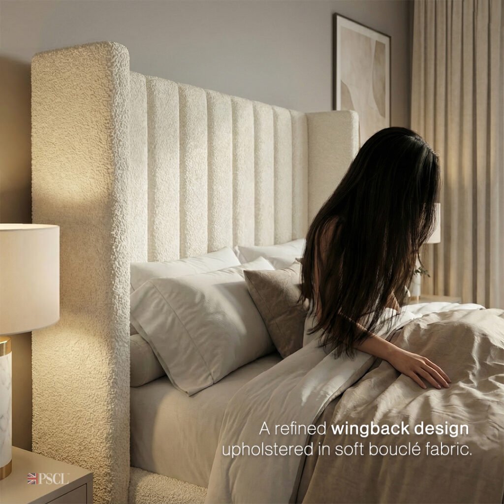 DUSK TEDDY BOUCLE WINGBACK BED - Image 8