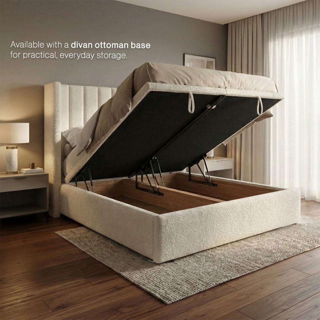DUSK TEDDY BOUCLE WINGBACK BED - Image 6
