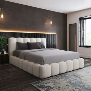 Premium Soft Teddy Boucle Cloud Bubble Bed - Optional Gas Lift Storage