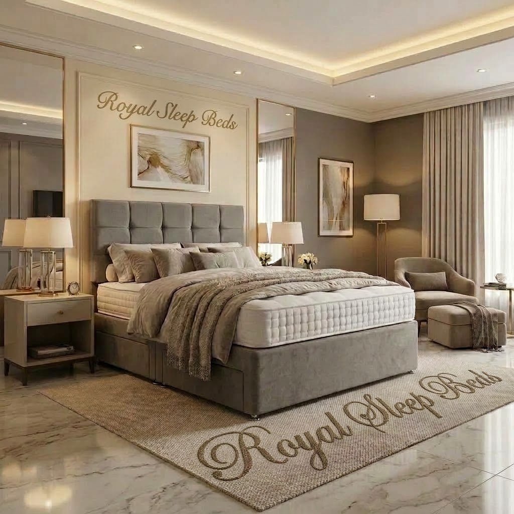 PLUSH DIVAN BED SET WITH LUX MATTRESS AND HEADBOARD - Image 5