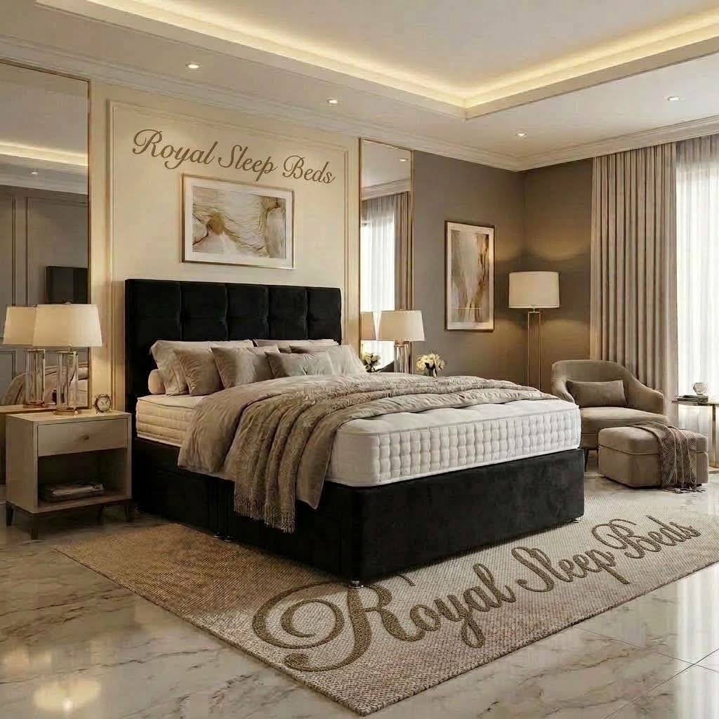 PLUSH DIVAN BED SET WITH LUX MATTRESS AND HEADBOARD - Image 4