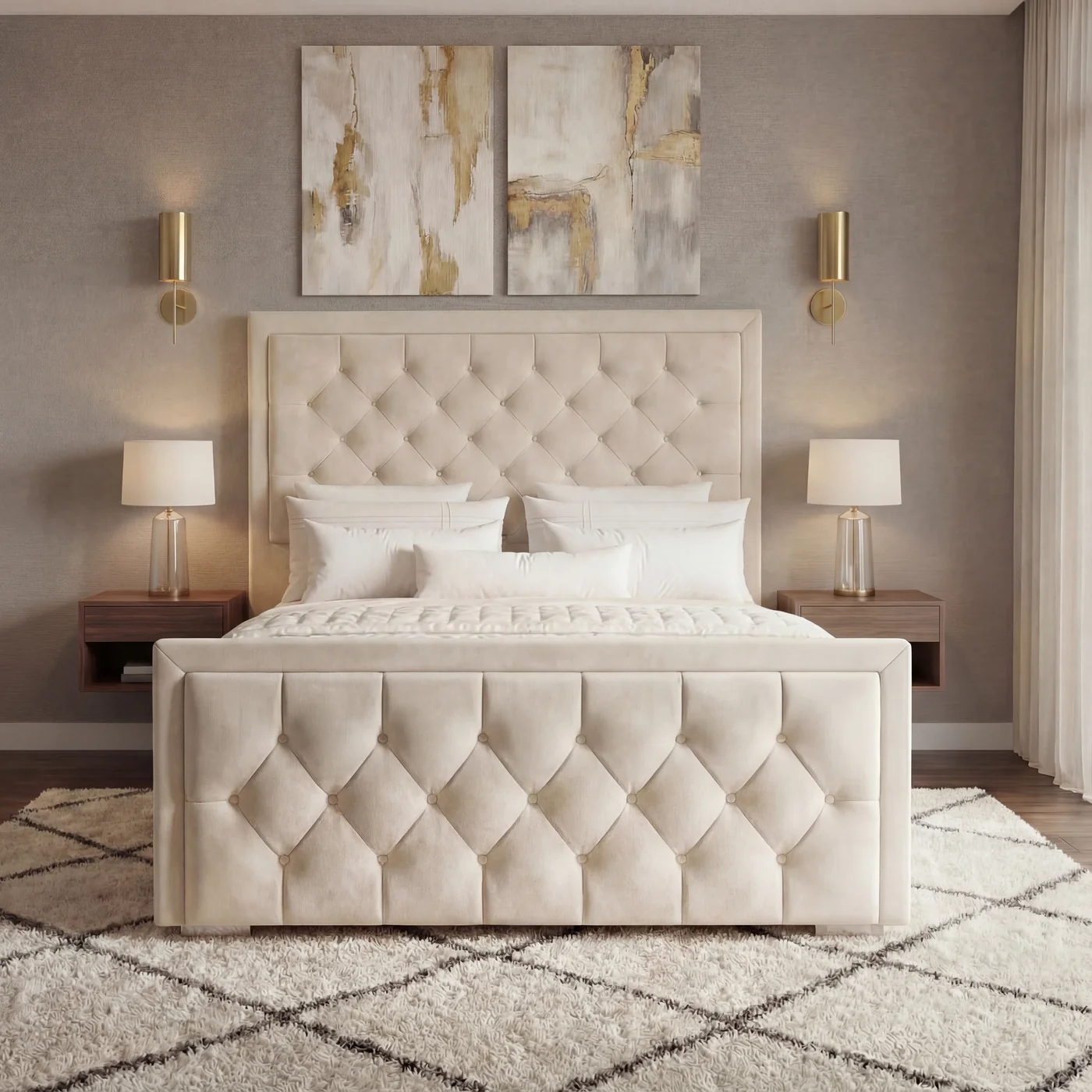 HILTON BUMBER STYLE CHESTERFIELD HEADBOARD BED - UK - Image 4