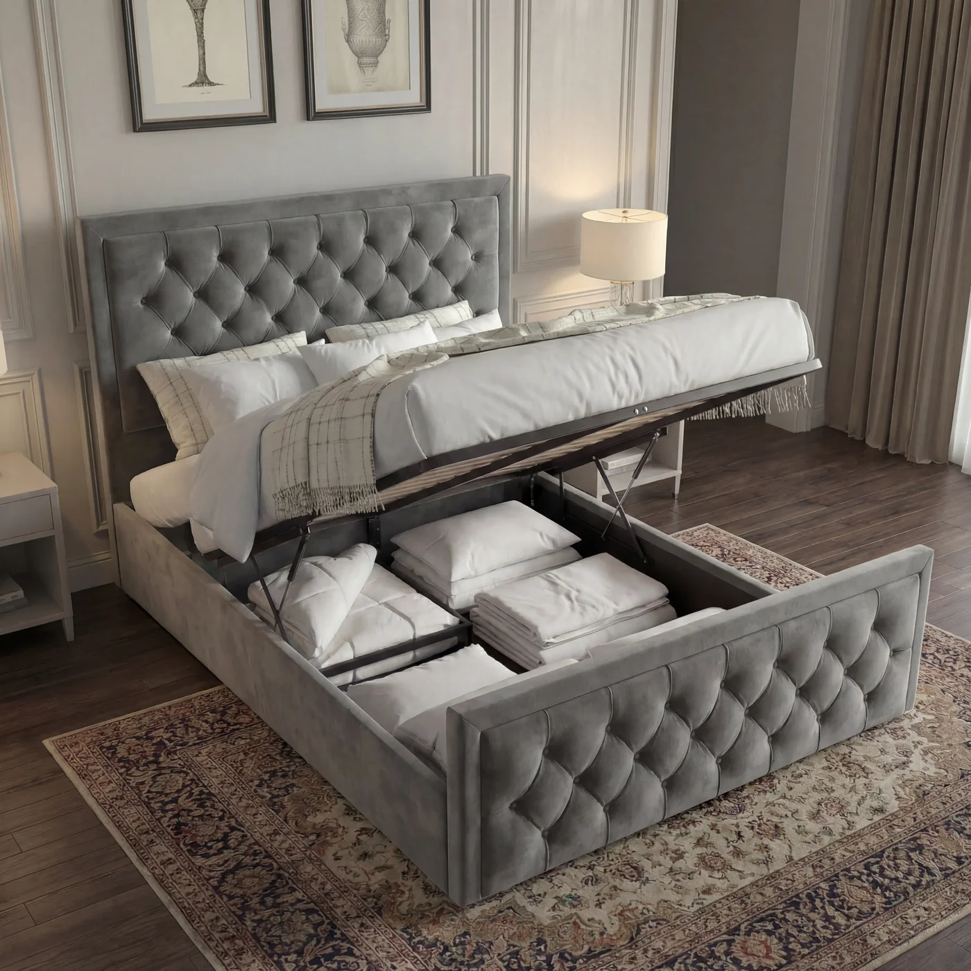 HILTON BUMBER STYLE CHESTERFIELD HEADBOARD BED - UK - Image 8