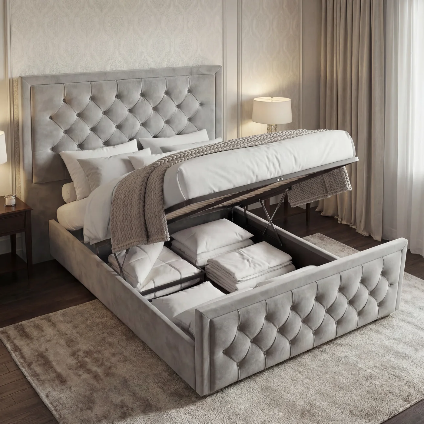 HILTON BUMBER STYLE CHESTERFIELD HEADBOARD BED - UK - Image 13