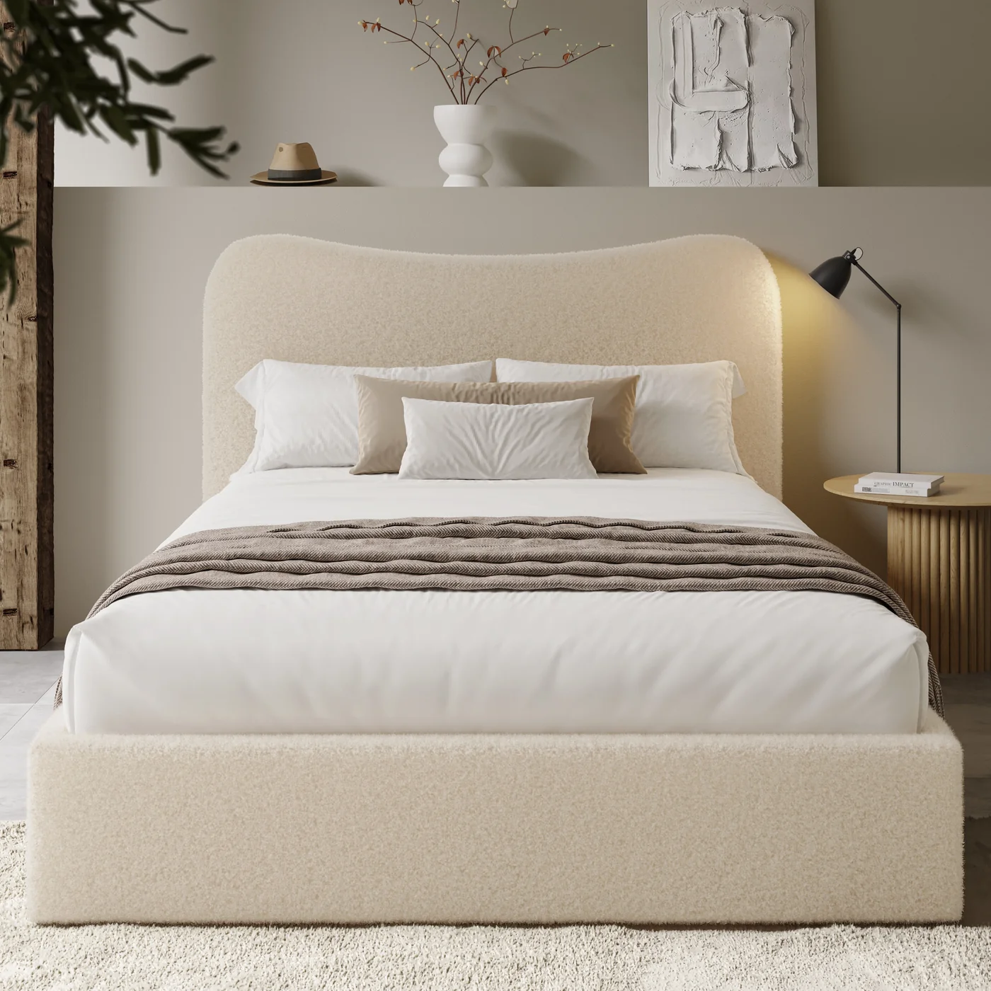 Ameri Boucle Bed Teddy Fabric Bed frame - Image 4