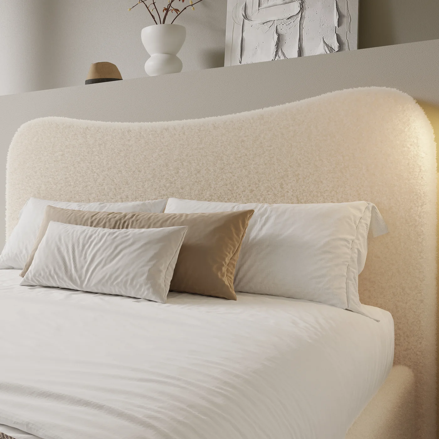 Ameri Boucle Bed Teddy Fabric Bed frame - Image 3