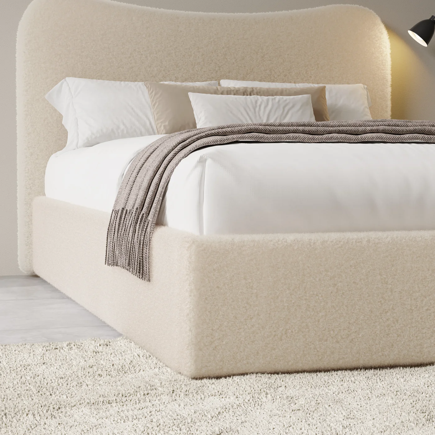 Ameri Boucle Bed Teddy Fabric Bed frame - Image 5