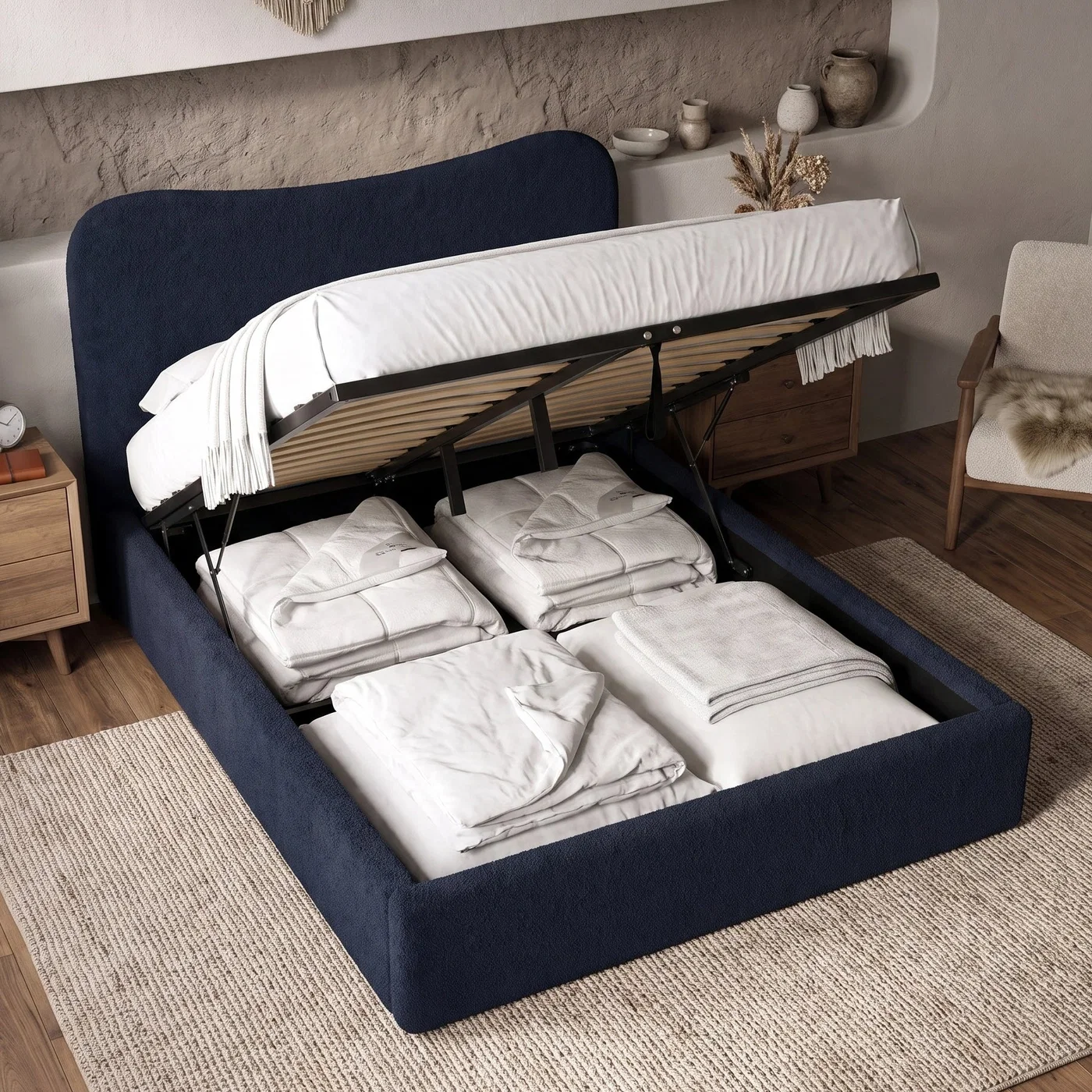 Ameri Boucle Bed Teddy Fabric Bed frame - Image 8