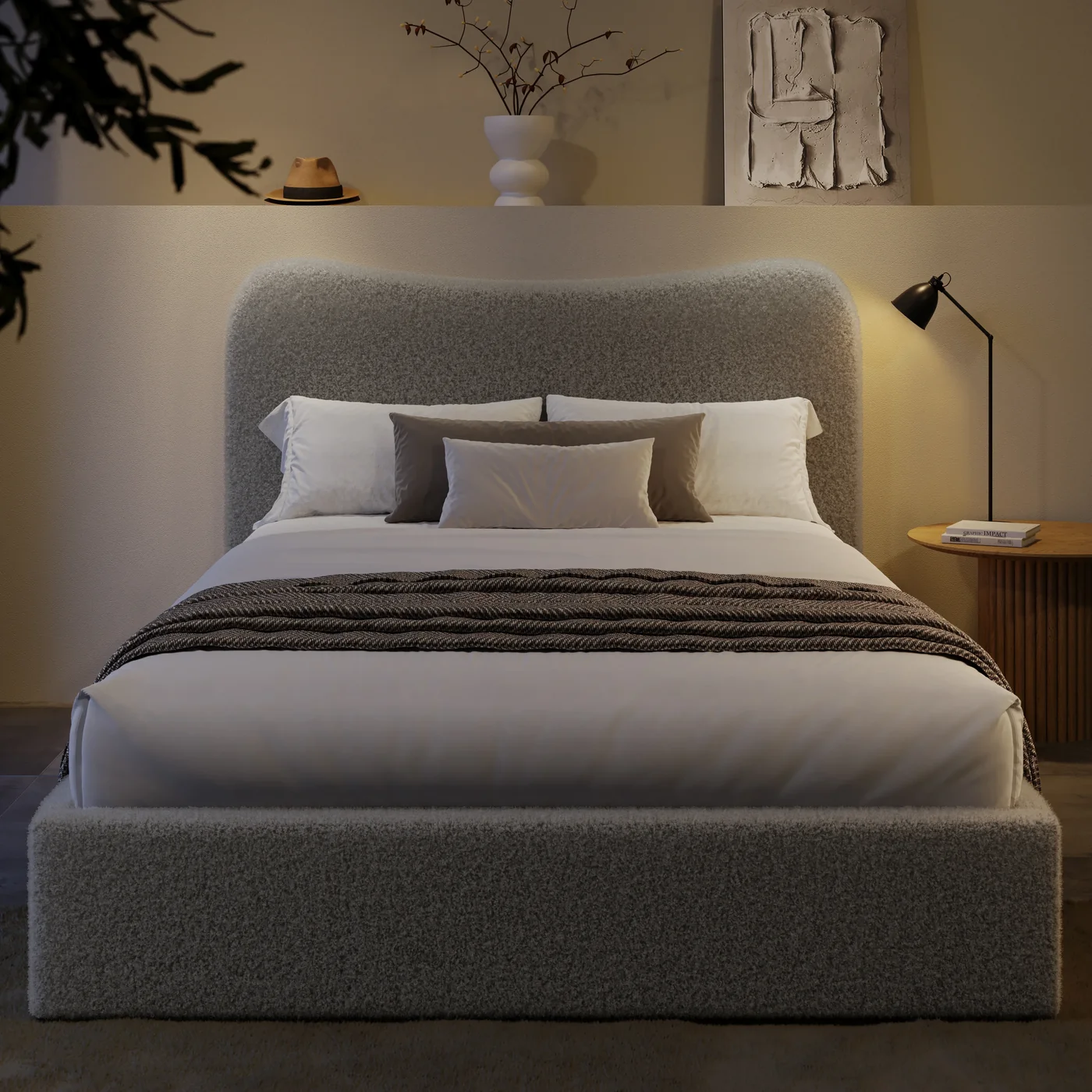 Ameri Boucle Bed Teddy Fabric Bed frame - Image 16