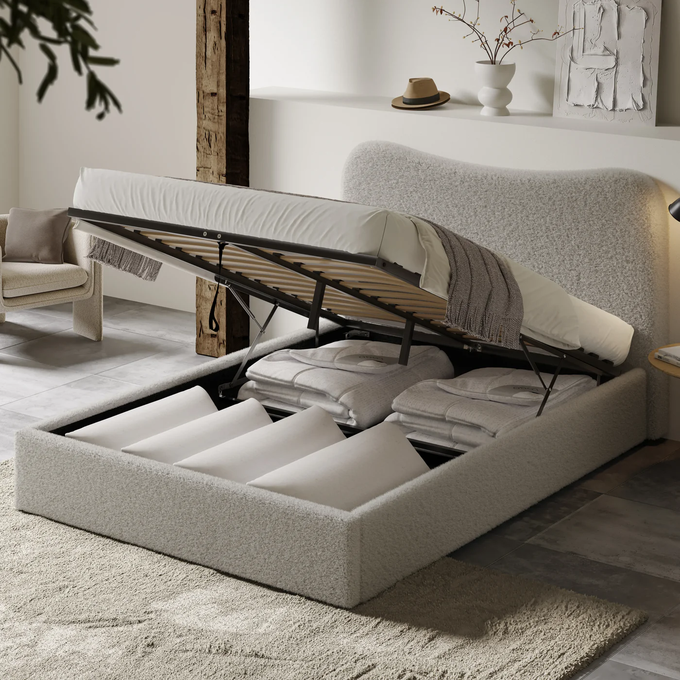 Ameri Boucle Bed Teddy Fabric Bed frame - Image 14