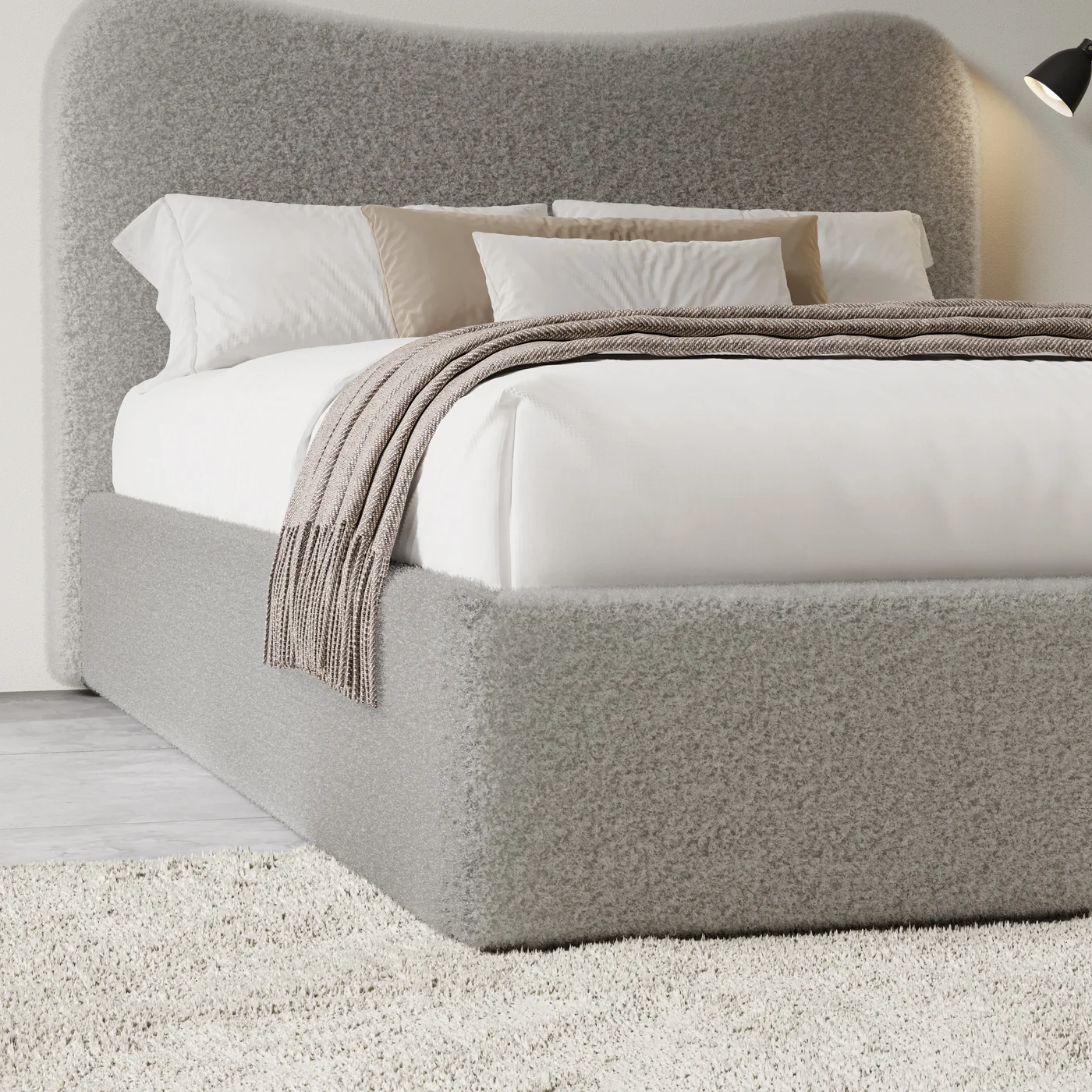 Ameri Boucle Bed Teddy Fabric Bed frame - Image 17
