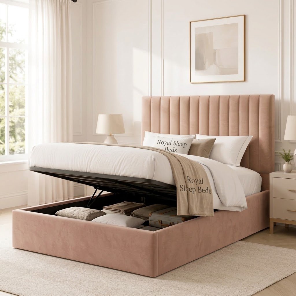 Vida Designs Vellaro Double Ottoman Linen Fabric Bed - Image 15