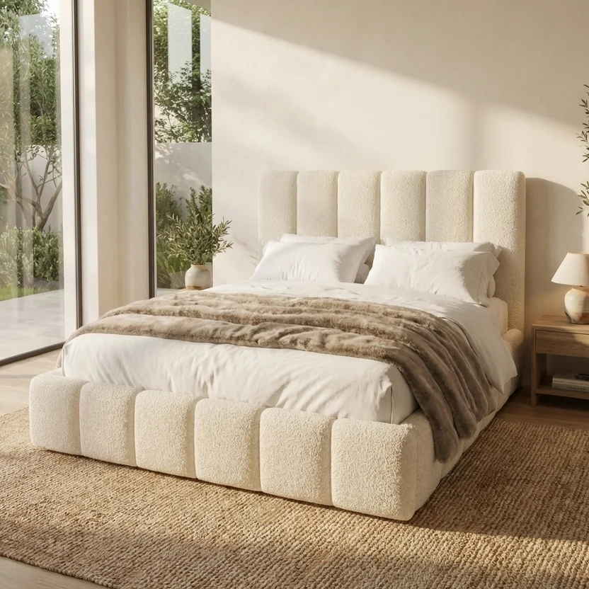 CHESHIRE TEDDY BOUCLE CREAM BED