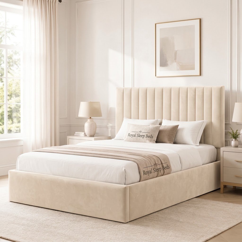 Vida Designs Vellaro Double Ottoman Linen Fabric Bed - Image 3