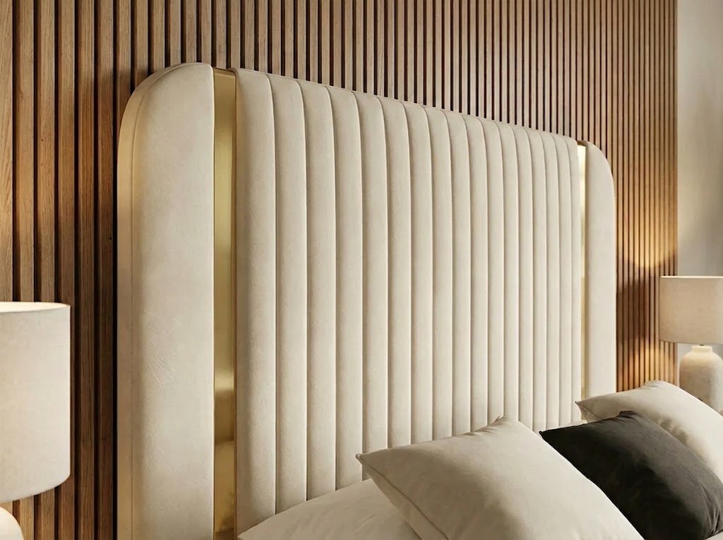 Opera Mirror Bed with Ottoman Storage, Headboard and Mattress - Image 4
