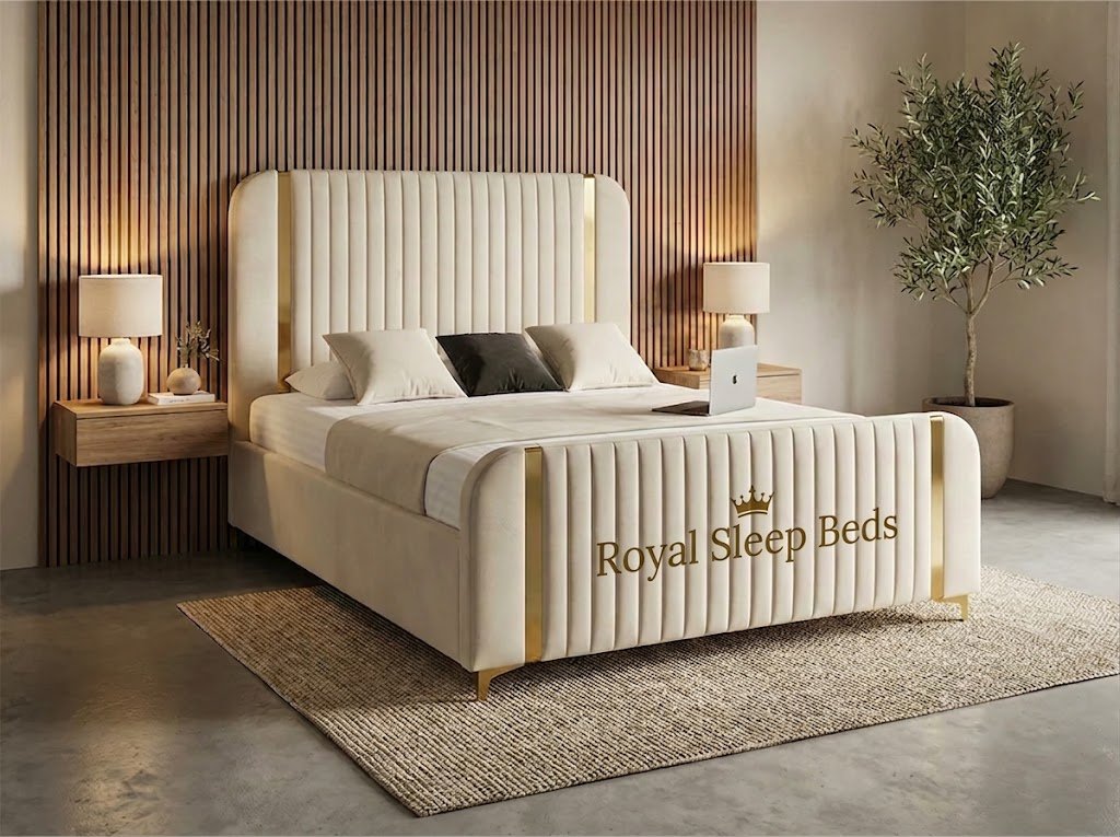 Opera Mirror Bed with Ottoman Storage, Headboard and Mattress