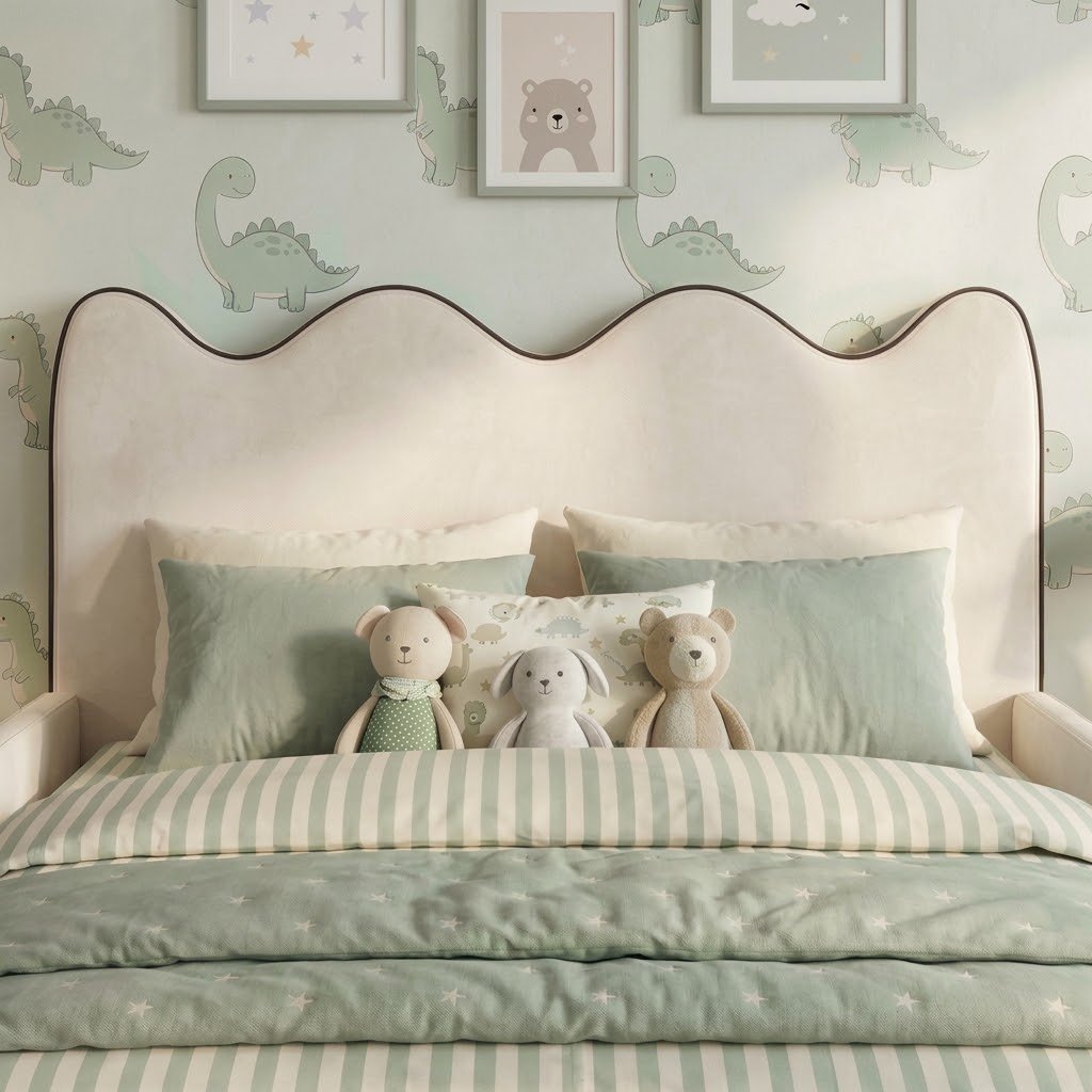 Castle Upholstered Kids Bed Frame with Built-in Safety Sides - Image 5