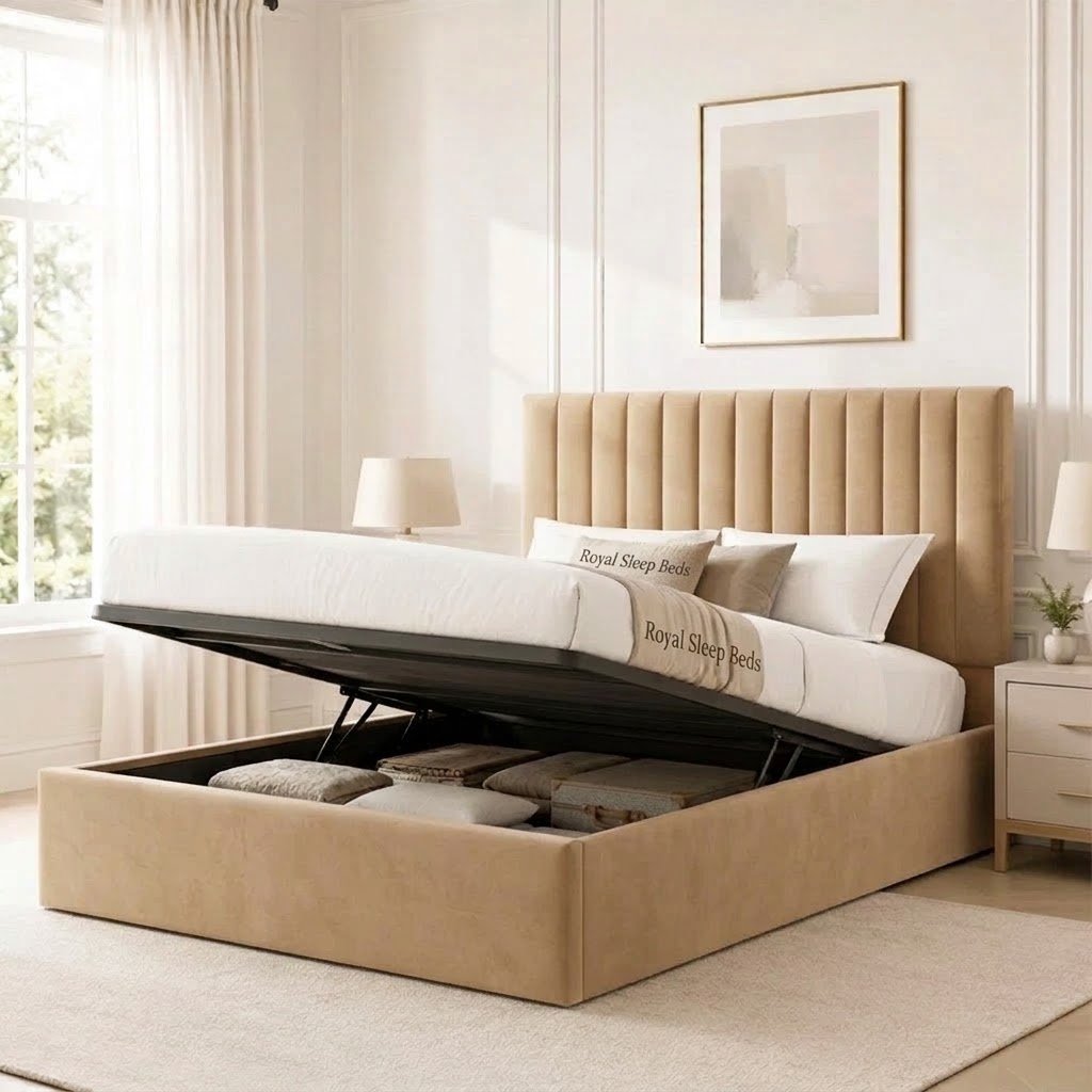 Vida Designs Vellaro Double Ottoman Linen Fabric Bed - Image 12